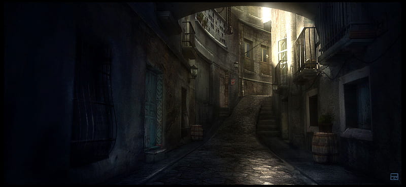 darkway, path, way, alley, dark, HD wallpaper