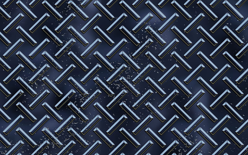 3D metal texture, metal mesh, blue steel background, steel texture, metal floor texture, HD wallpaper