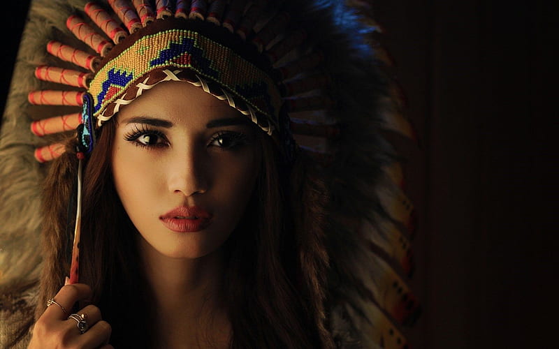 Native Girl, face, american, head, HD wallpaper
