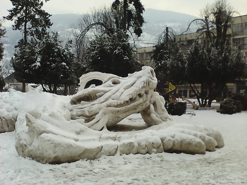 sculpture of ice, ice, white, seasons, frozen, winter, HD wallpaper