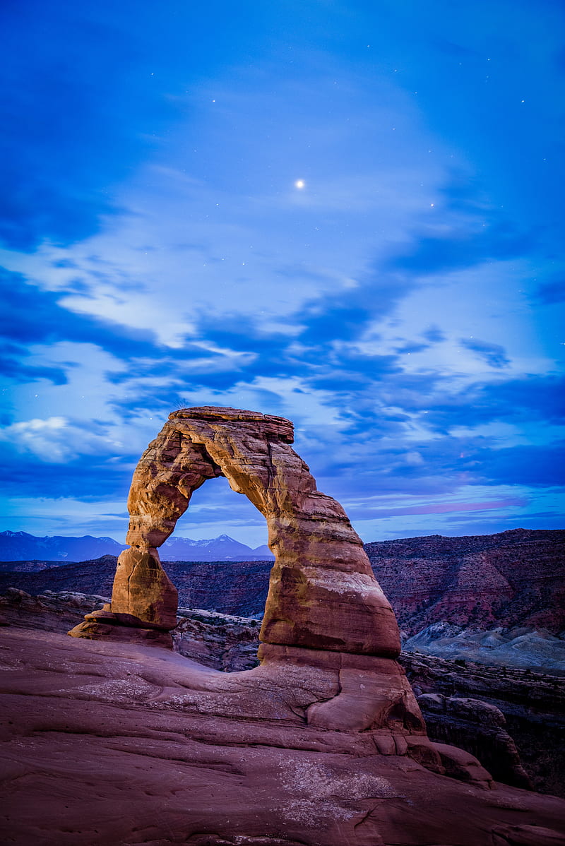 Delicate Arch , arches, desert, nature, graphy, sky, stars, utah, HD phone wallpaper