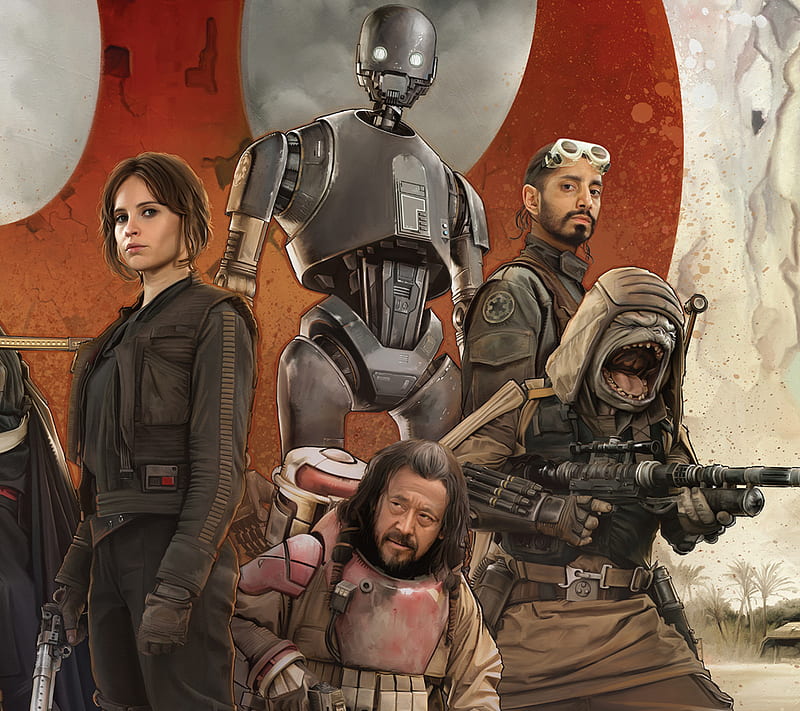 Rogue One Poster, bodhi, jyn, k2so, paw, rebels, rook, star, story, wars, HD wallpaper
