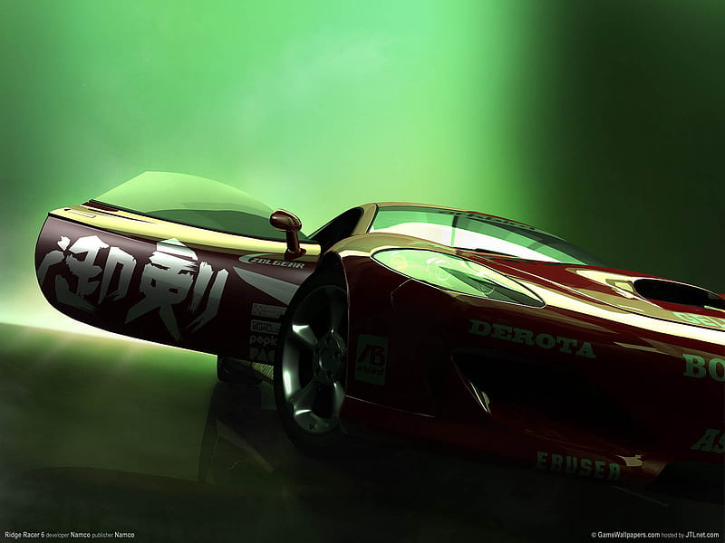 Showroom, ridge racer 6, racing, game, sportcar, red car, speed, fast, shiny, HD wallpaper