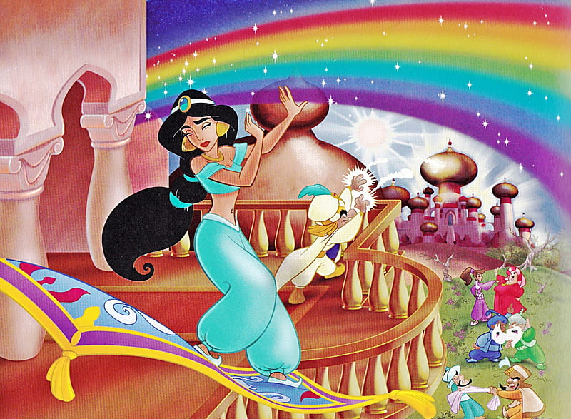 Princess Jasmine, Rainbow, Disney, Aladdin, Jasmine, HD wallpaper | Peakpx