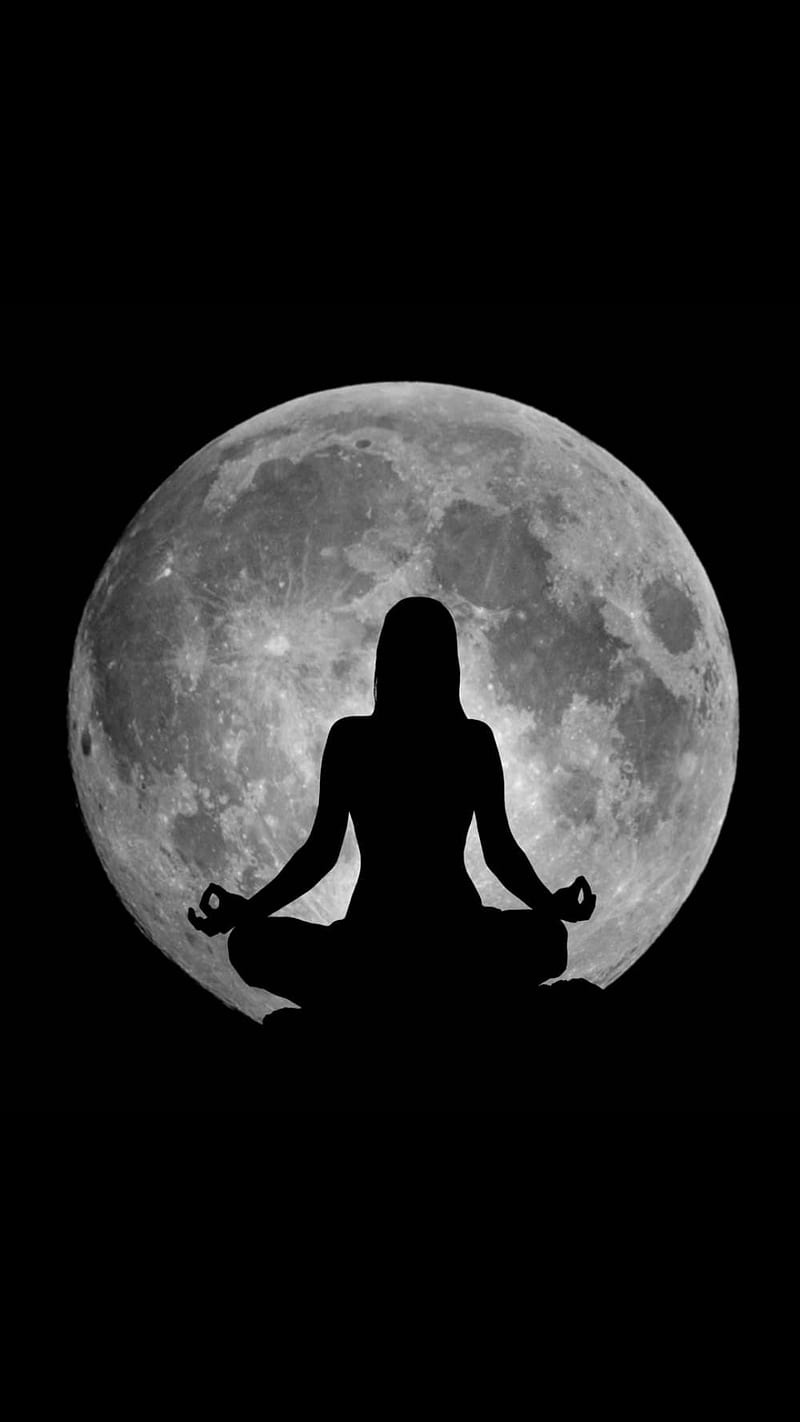 Life, moon, zen, meditation, yoga, HD phone wallpaper