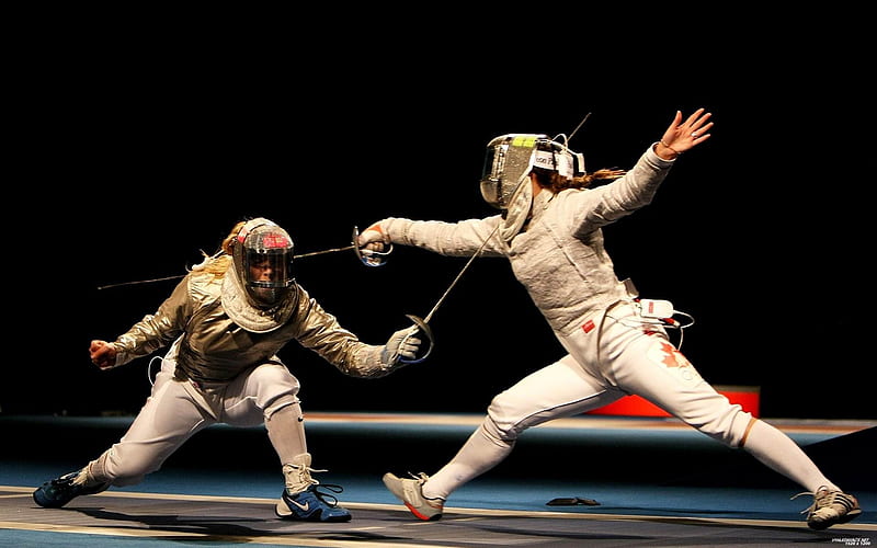 women fencing-sport theme graphy, HD wallpaper