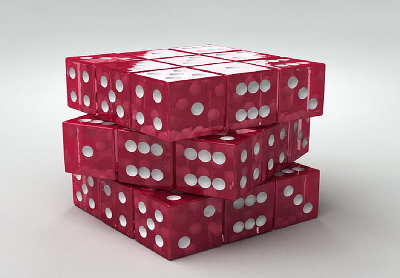 cubic rubic dice, red, games, cubic, rubic, dominos, dice, play, HD wallpaper