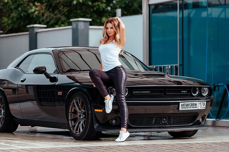 Mujer, chicas y coches, rubia, dodge challenger, modelo, mujer, Fondo de  pantalla HD | Peakpx