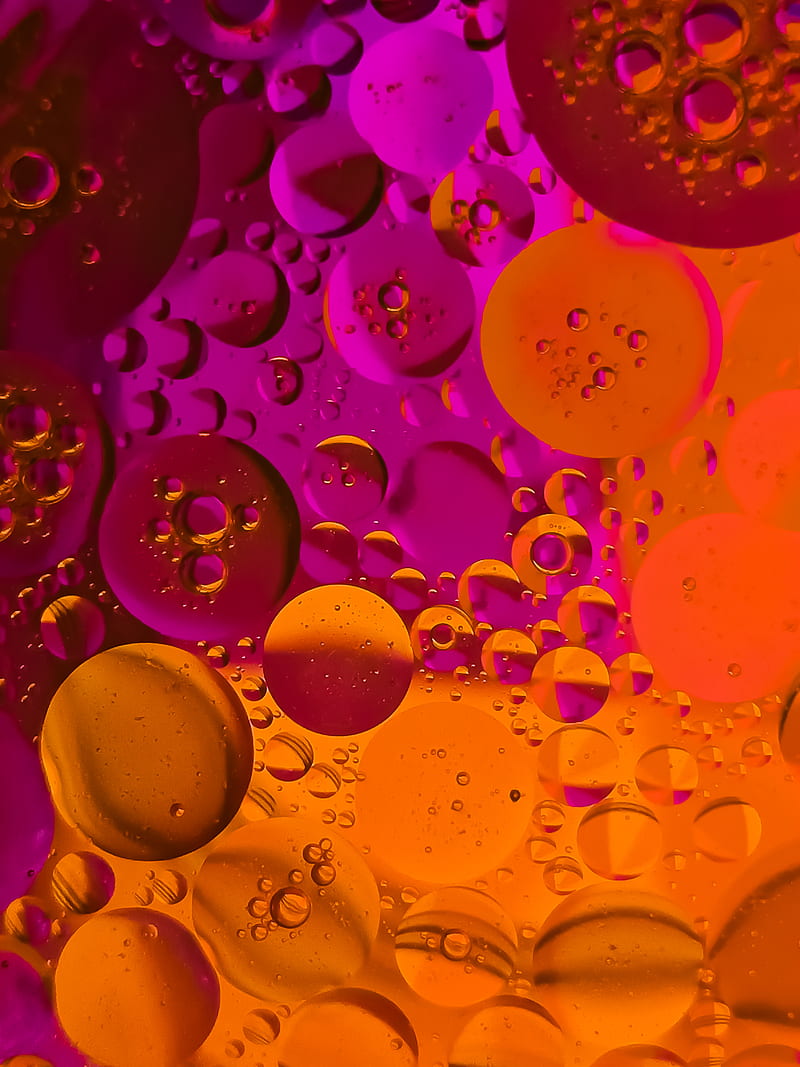 Colour Bubbels, bubble, colourful, glitter, heart, note, oil, water, HD phone wallpaper