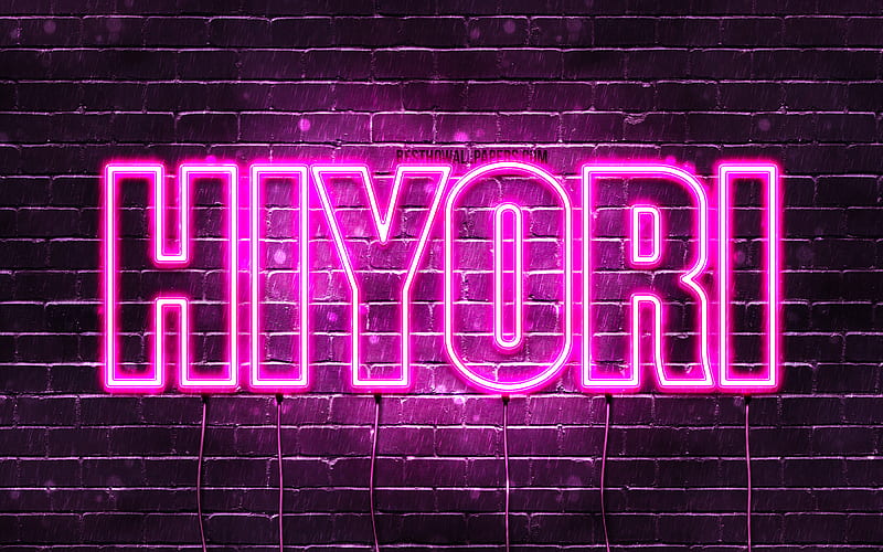 Hiyori with names, female names, Hiyori name, purple neon lights, Happy Birtay Hiyori, popular japanese female names, with Hiyori name, HD wallpaper
