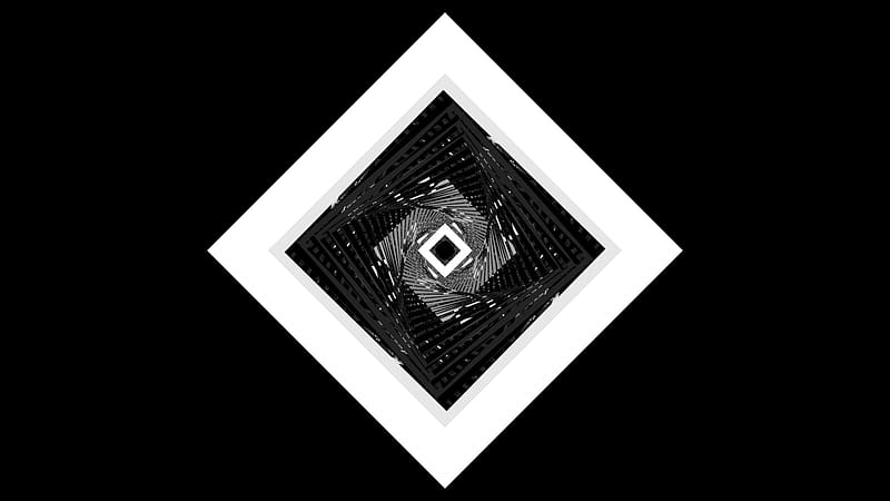 Abstract, Square, Black & White, HD wallpaper