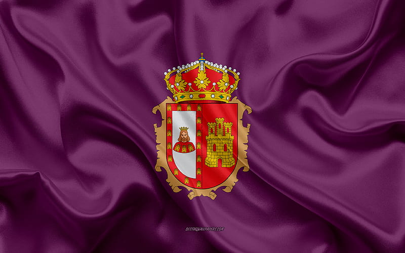 Burgos Flag silk texture, silk flag, Spanish province, Burgos, Spain, Europe, Flag of Burgos, flags of Spanish provinces, HD wallpaper