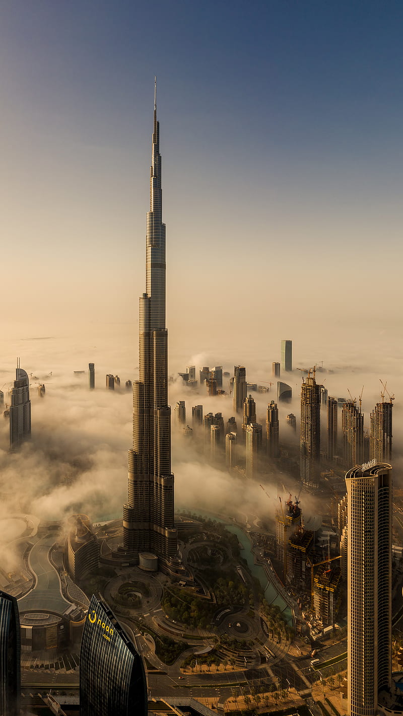 Wallpaper Burj Khalifa Dubai Cityscape Night 4K Architecture 18544