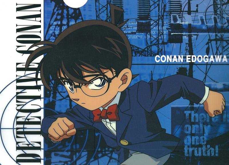 Conan Edogawa, Detective Conan, Blue, Male, Megane, HD wallpaper