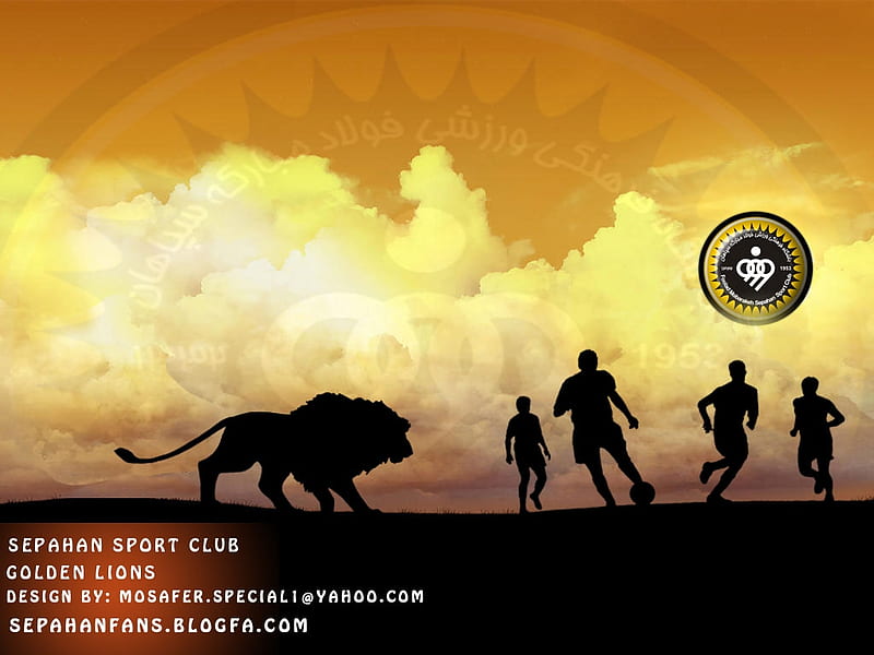 Sepahan S.C., Iranian Club, Emblem, Logo, Sepahan FC, Lion, sepahan, HD wallpaper