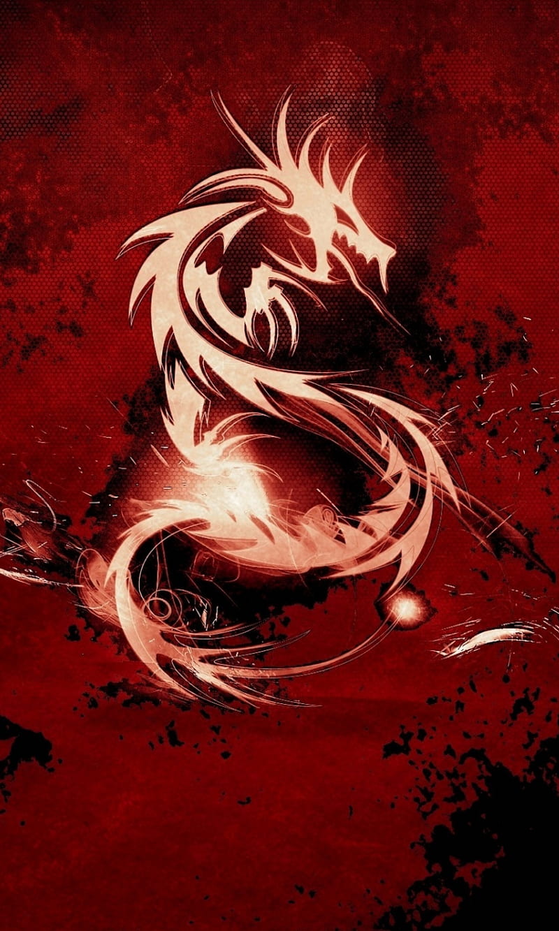 Dragon, red, HD phone wallpaper