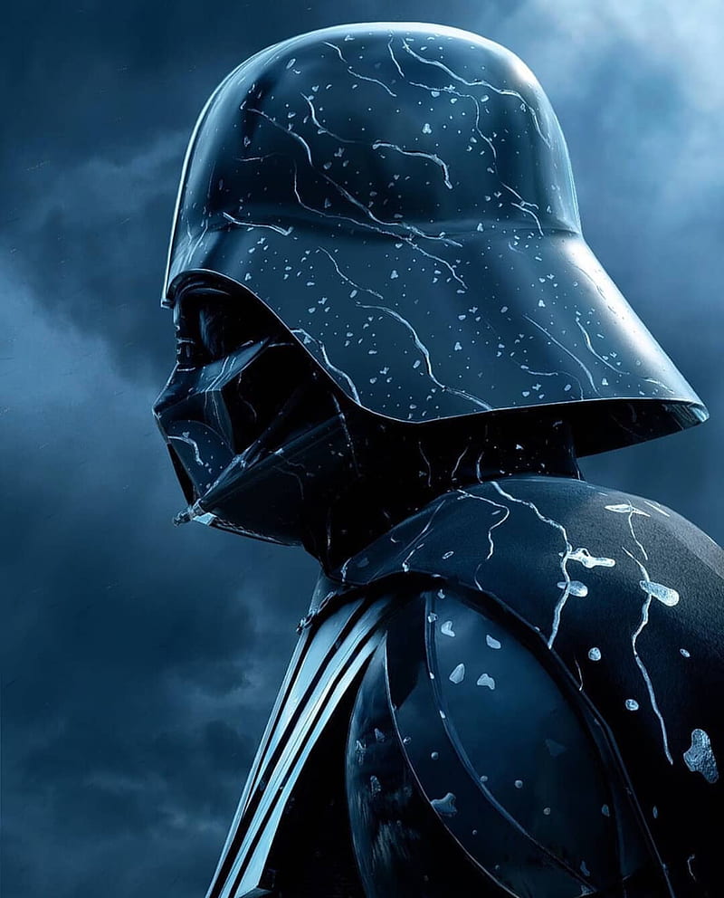 Darth Vader Rainy, darth vader, rain, star wars, HD phone wallpaper