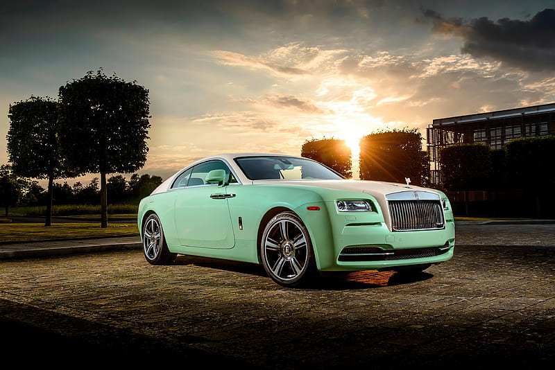 Green Rolls Royce Wraith , rolls-royce-wraith, rolls-royce, carros, HD wallpaper