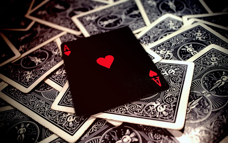 Póquer, naipes, as, as de corazones, casino, Fondo de pantalla HD | Peakpx
