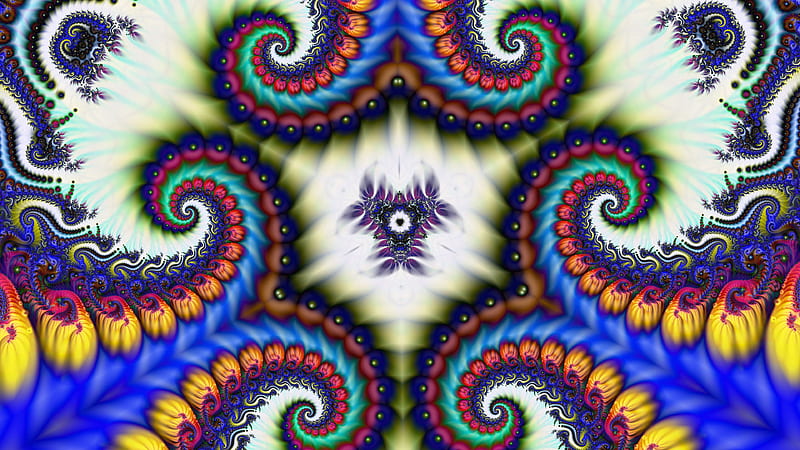 Colorful Fractal Kaleidoscope Trippy, HD wallpaper