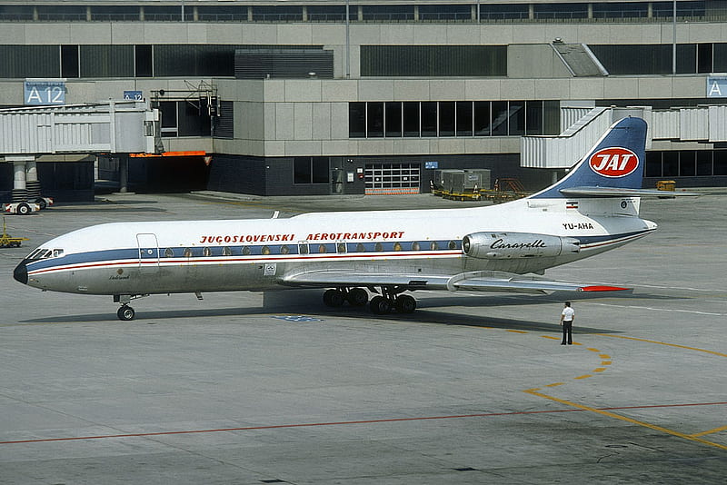 JAT Yugoslavian Air Transport Caravelle SE-210, yugoslavia, caravelle, caravelle se-210, transport, air, se-210, jat, HD wallpaper