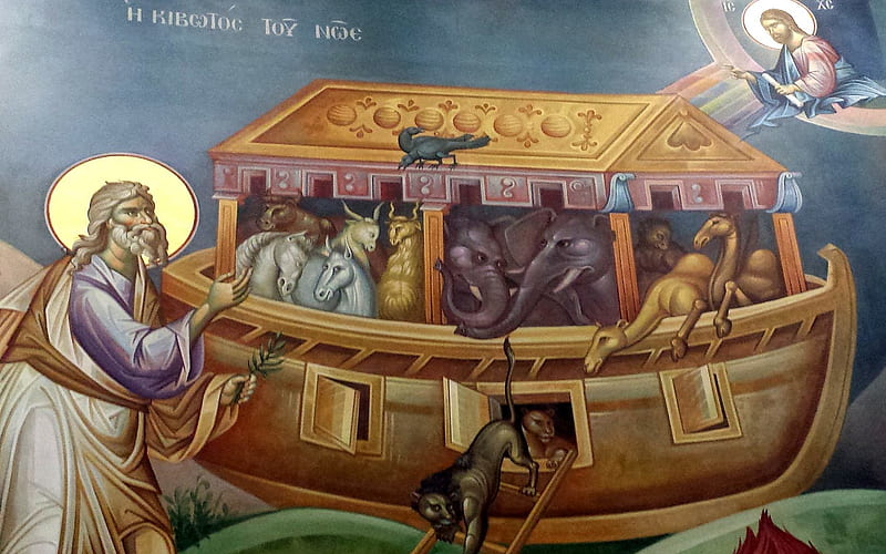 Noah's Arc, Old Testament, Noah, arc, animals, Jesus, HD wallpaper