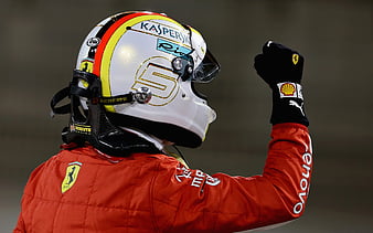 Sebastian Vettel helmet, German racing driver, Formula 1, racing, Scuderia Ferrari, HD wallpaper