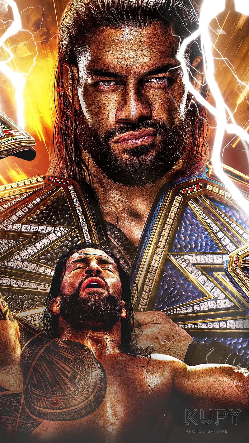 Roman Reigns, Thunder Background, wwe, wrestling, HD phone wallpaper ...
