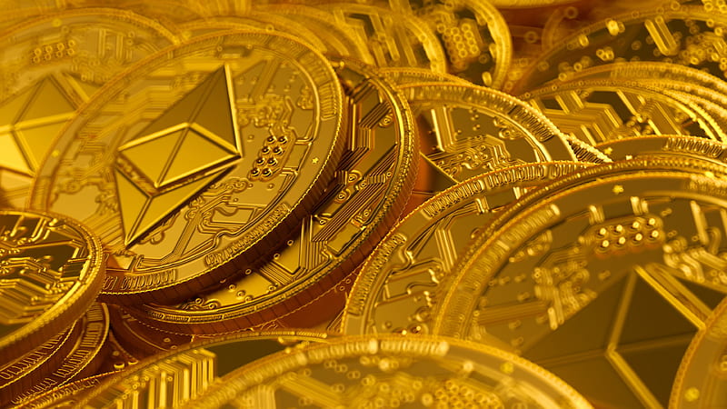Technology, Ethereum, Coin, Cryptocurrency, Gold, HD wallpaper