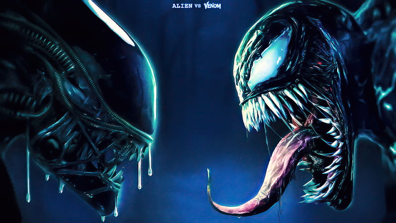 Alien Vs Venom, venom, alien, superheroes, artist, artwork, digital-art, artstation, HD wallpaper