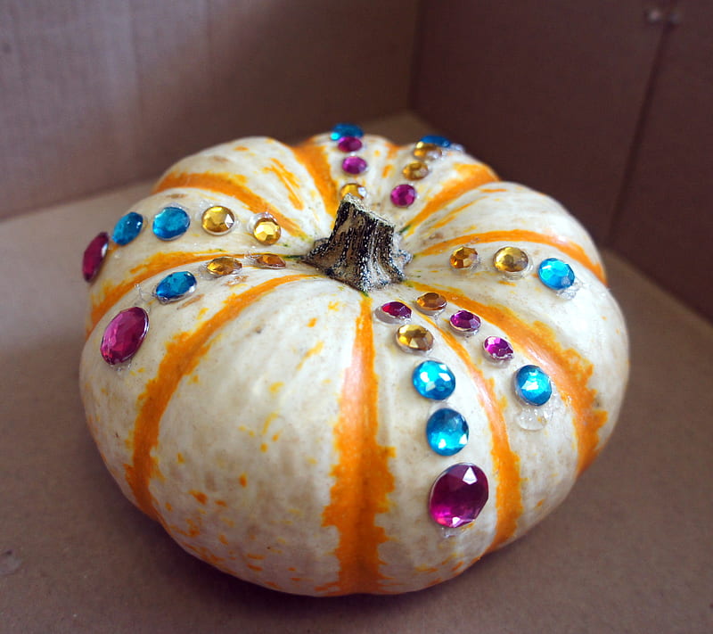 sparkle pumpkin, fall, halloween, pumpkins, rhinestones, HD wallpaper
