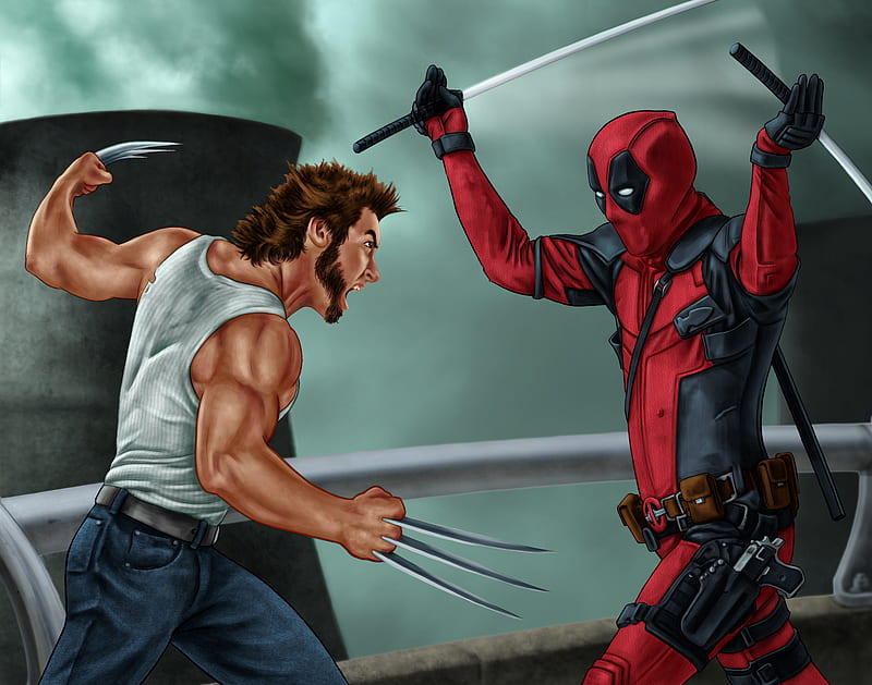 Deadpool Vs Wolverine , deadpool, wolverine, superheroes, HD wallpaper