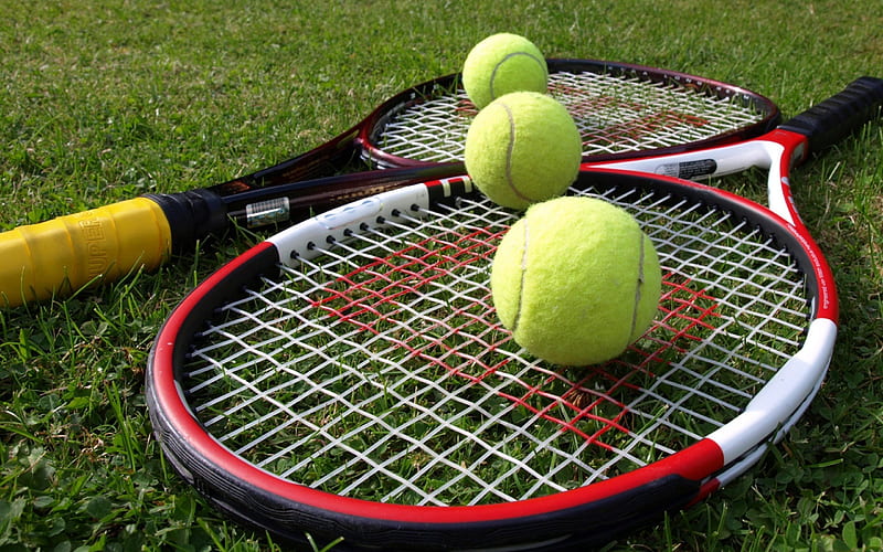 tennis, tennis racket, ball, ball on racket, HD wallpaper
