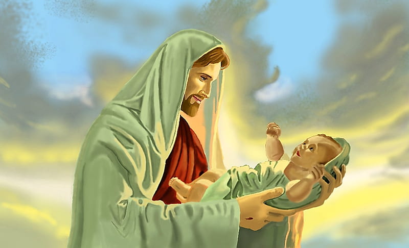 A new life, a new hope, christ, jesus, love, painting, child, god, HD wallpaper