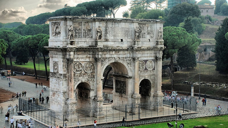 Arch of Constantine Rome, Building, Ancient, Rome, Constantine, Arch, HD wallpaper