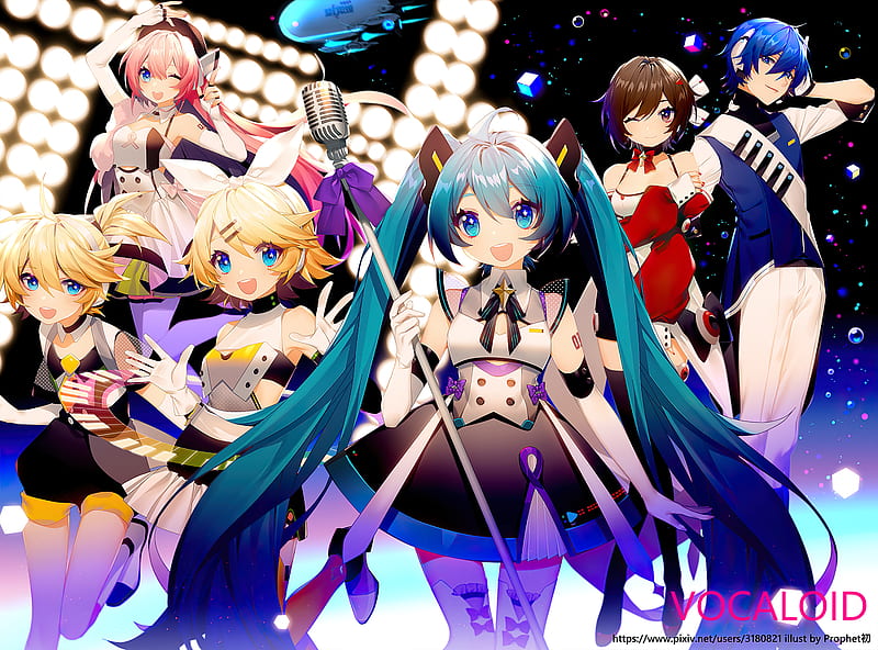 Anime, Vocaloid, Hatsune Miku, Kaito (Vocaloid), Len Kagamine, Luka Megurine, Meiko (Vocaloid), Rin Kagamine, HD wallpaper