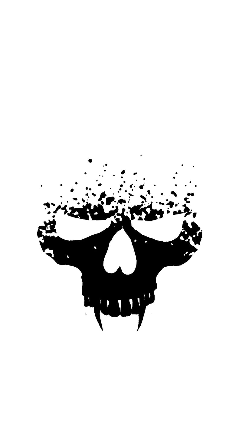 Skull Ink Black Skulls, art, bone, dead, death, drawing, fangs, HD ...