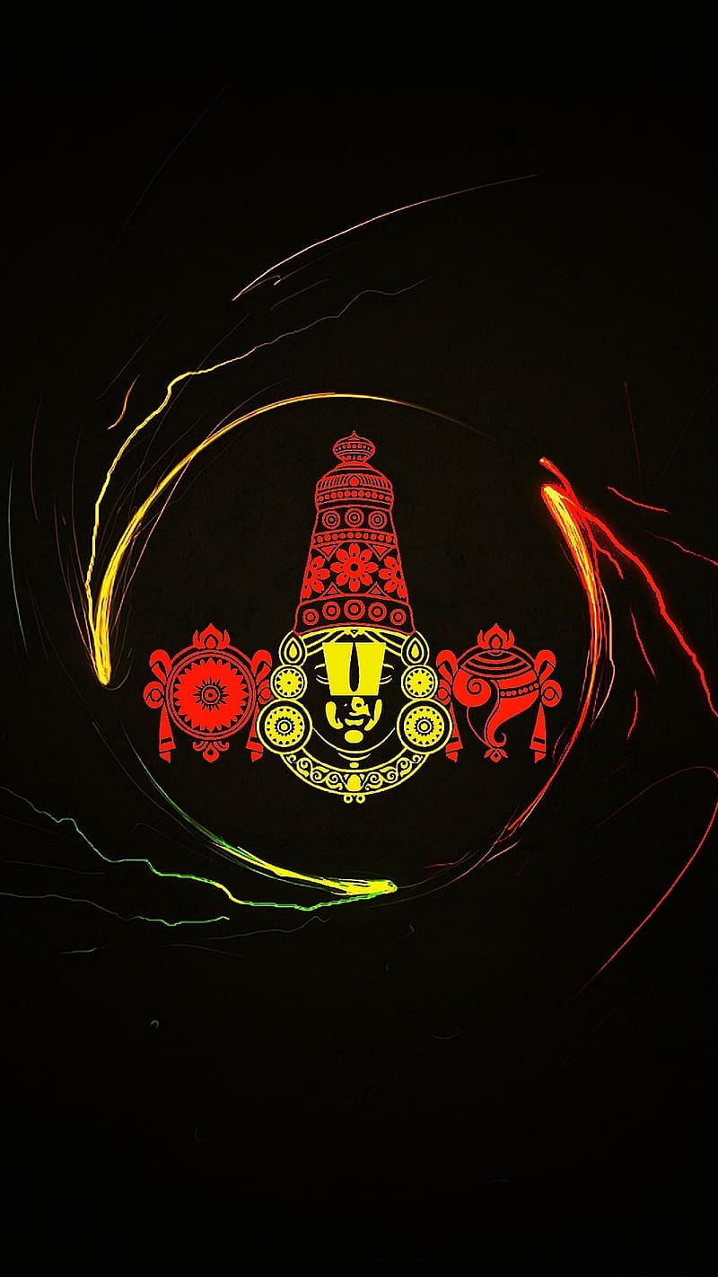Balaji , Black Background, lord venkateswara, lord perumal, hindu god, HD phone wallpaper