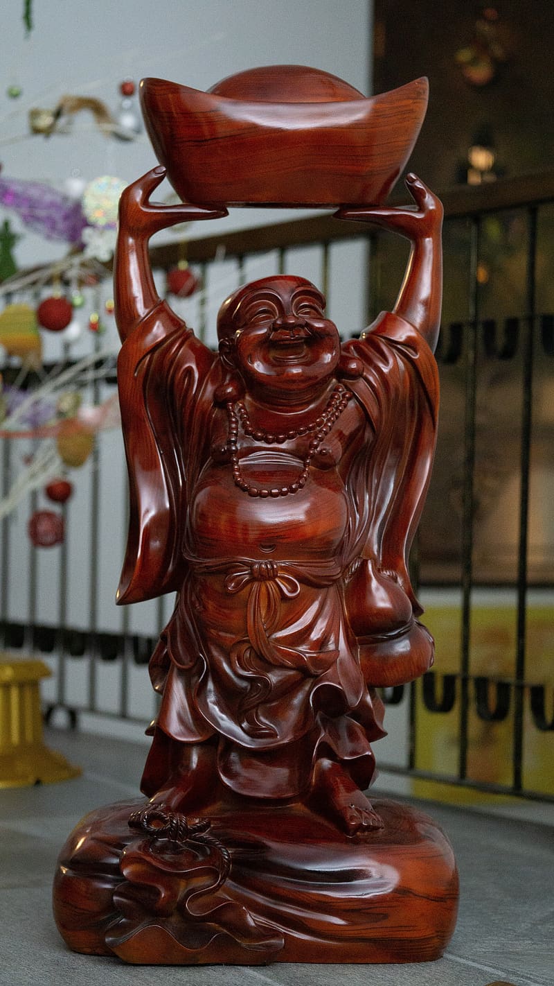 Laughing Buddha, Bascket, HD phone wallpaper