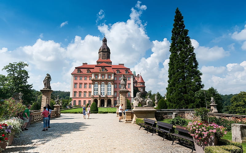 Castle of Princes, Silesia, Poland, architecture, Poland, medieval, castle, HD wallpaper