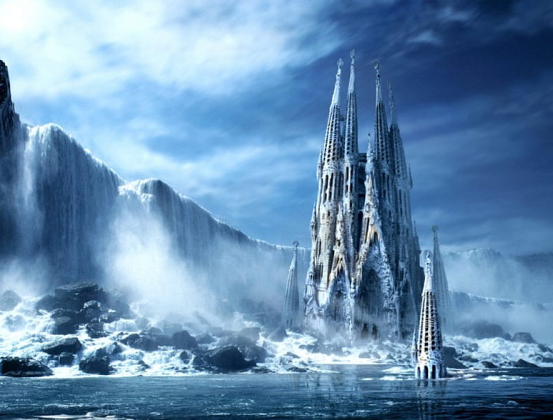 Ice Castle, fantasy, magic, Snow, castle, Ice, HD wallpaper