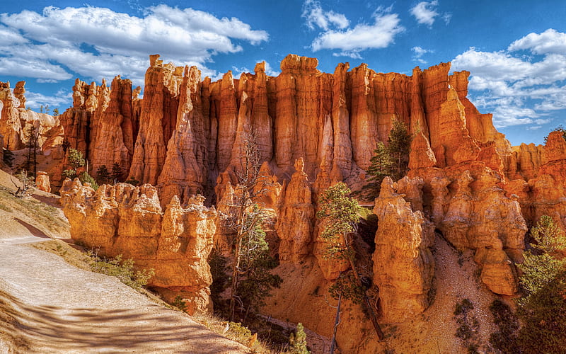 red rocks, summer, sandy rocks, canyon, Arizona, USA, HD wallpaper