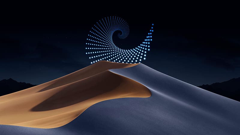 Fibonacci Sequence Night Dark Dunes , dunes, night, artist, artwork, digital-art, HD wallpaper
