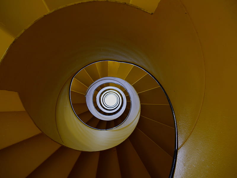 staircase, spiral, steps, architecture, construction, HD wallpaper
