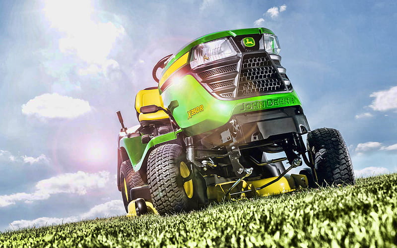 John Deere X350R, Lawn Tractor, small tractor, agricultural machinery, John Deere, HD wallpaper