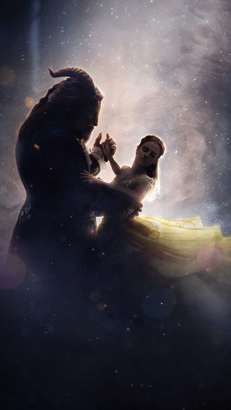 Beauty and the beast , couple in love, love, romantic, HD phone wallpaper