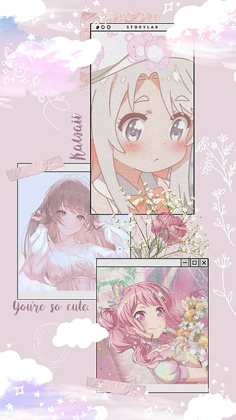 Pink Anime, aesthetic, animegirl, cute, girl, kawaii, HD phone wallpaper