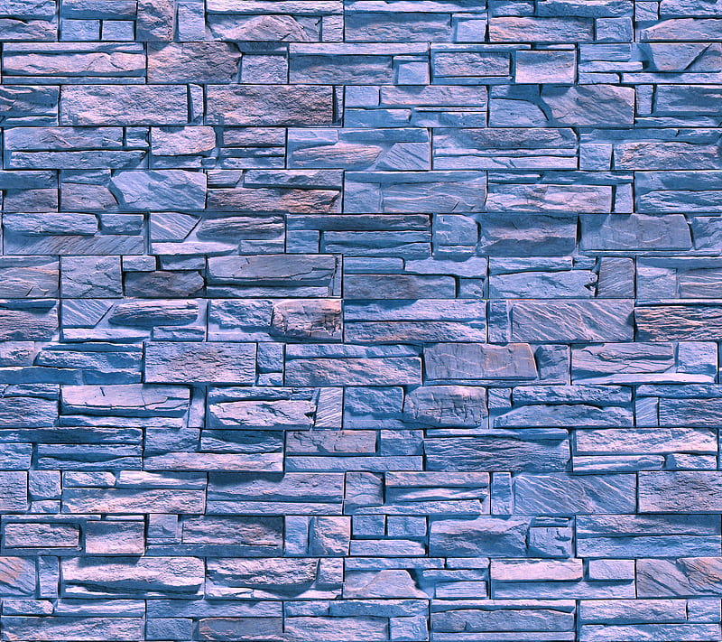 Natural Blue Wall, natural light blue, wall stones bricks, HD wallpaper