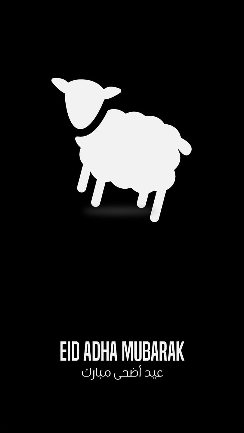 eid adha mubarak, black, sacrifice, sheep, HD phone wallpaper