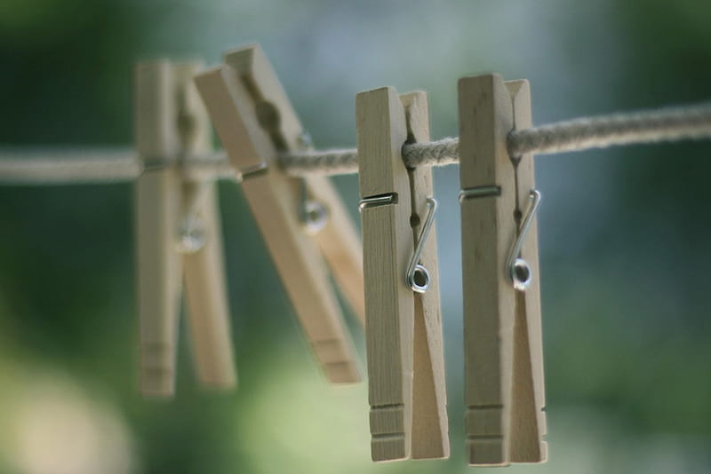 together, simple, nature, clothespins, wood, clothes line, HD wallpaper